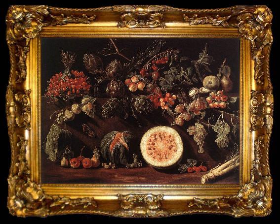 framed  BONZI, Pietro Paolo Fruit, Vegetables and a Butterfly, ta009-2